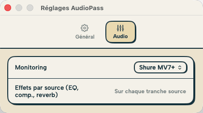 Le monitoring qui suit, les effets par source